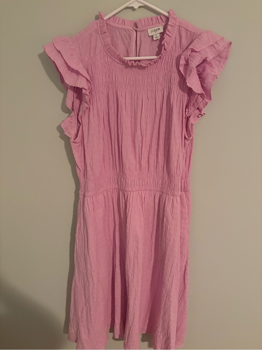 J. Crew women’s Lilac Ruffle Sleeve Dress